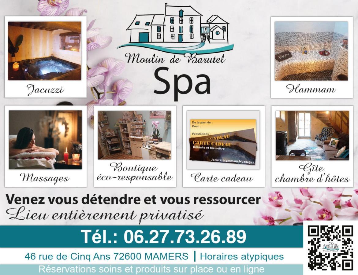 Gite Du Moulin De Barutel Mamers,Avec Spa Et Hammam Sur Reservation Payant 外观 照片